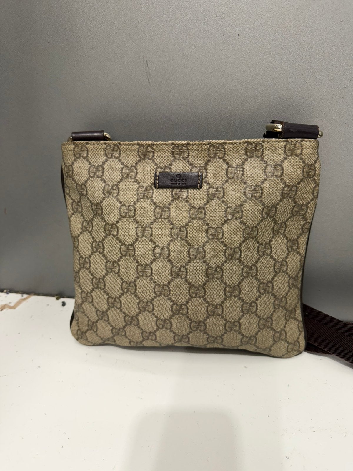 Gucci GG Supreme crossbodytas met het klassieke, Sieraden, Tassen en Uiterlijk, Ophalen of Verzenden, Zo goed als nieuw, Zwart