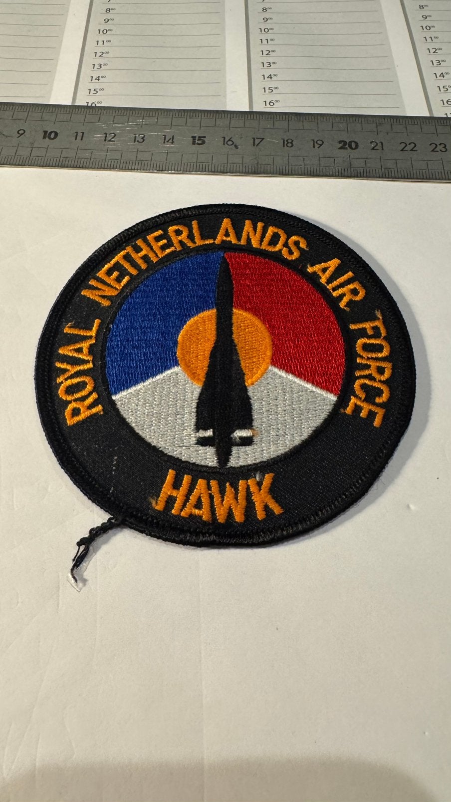 Patch luchtmacht klu roundel Hawk, Ophalen of Verzenden, Luchtmacht, Nederland, Embleem of Badge