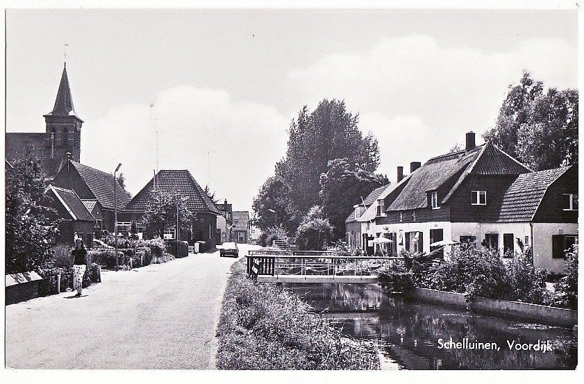 Schelluinen (ZH) Voordijk. ca. 1950 ., Ophalen, 1960 tot 1980, Ongelopen, Zuid-Holland