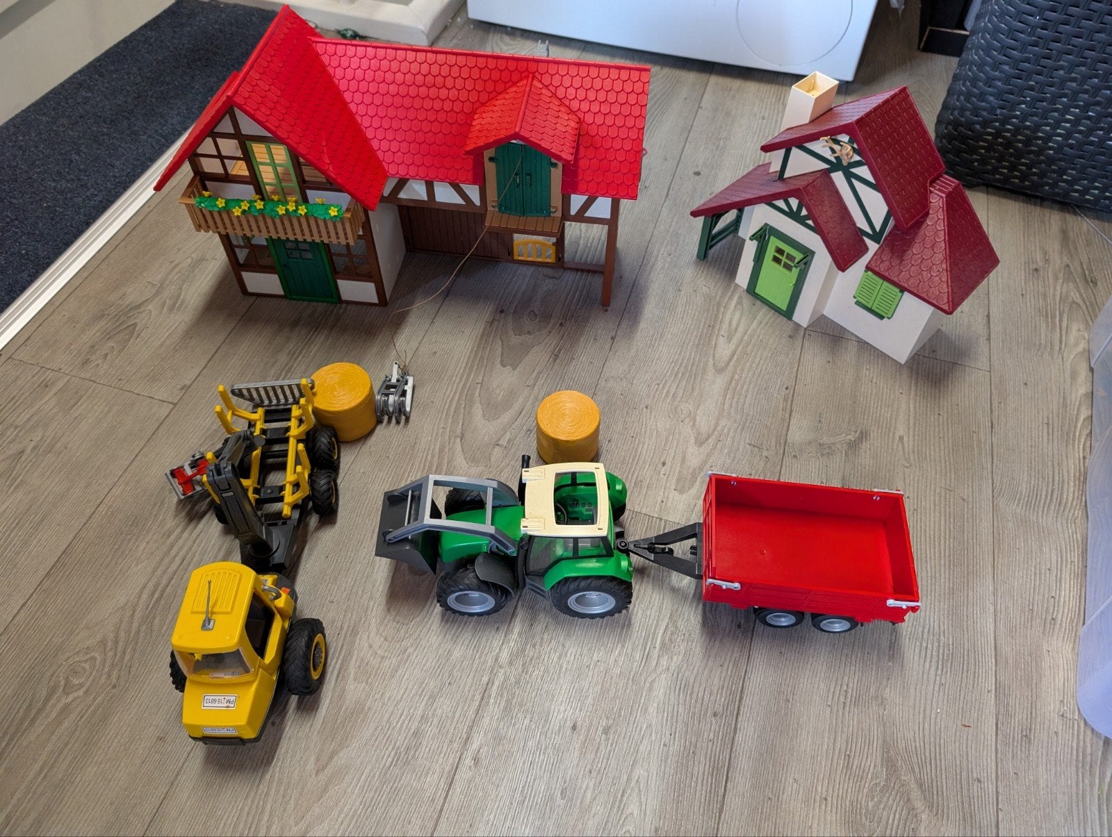 Playmobil boerderij, tractor en graafmachine set, Ophalen, Gebruikt