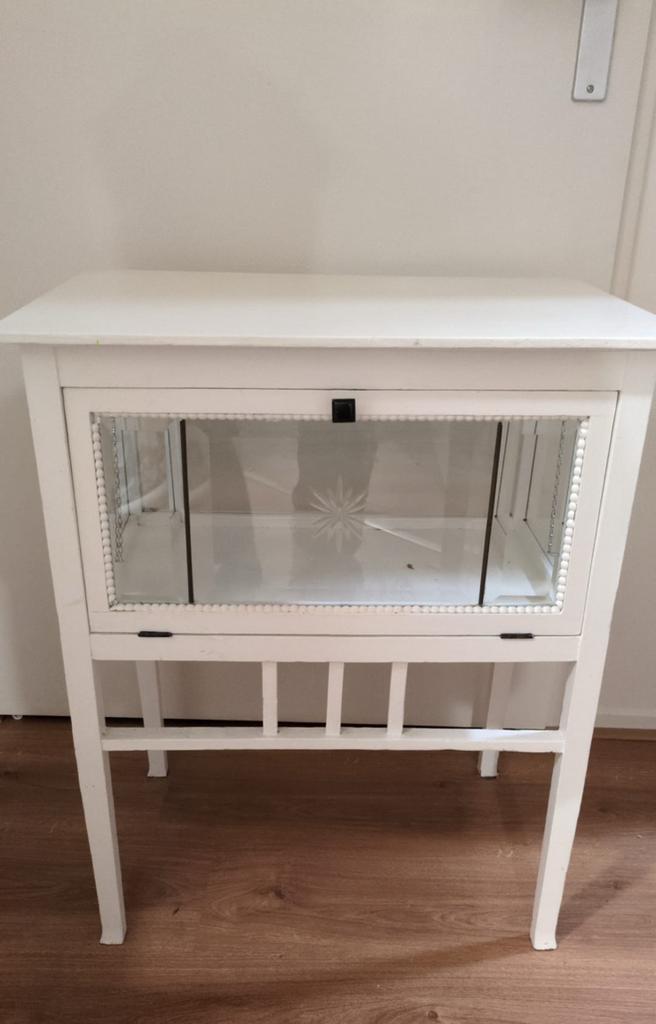 Wit Vintage Thee Kastje, Ophalen, 50 tot 100 cm, Zo goed als nieuw, 25 tot 50 cm