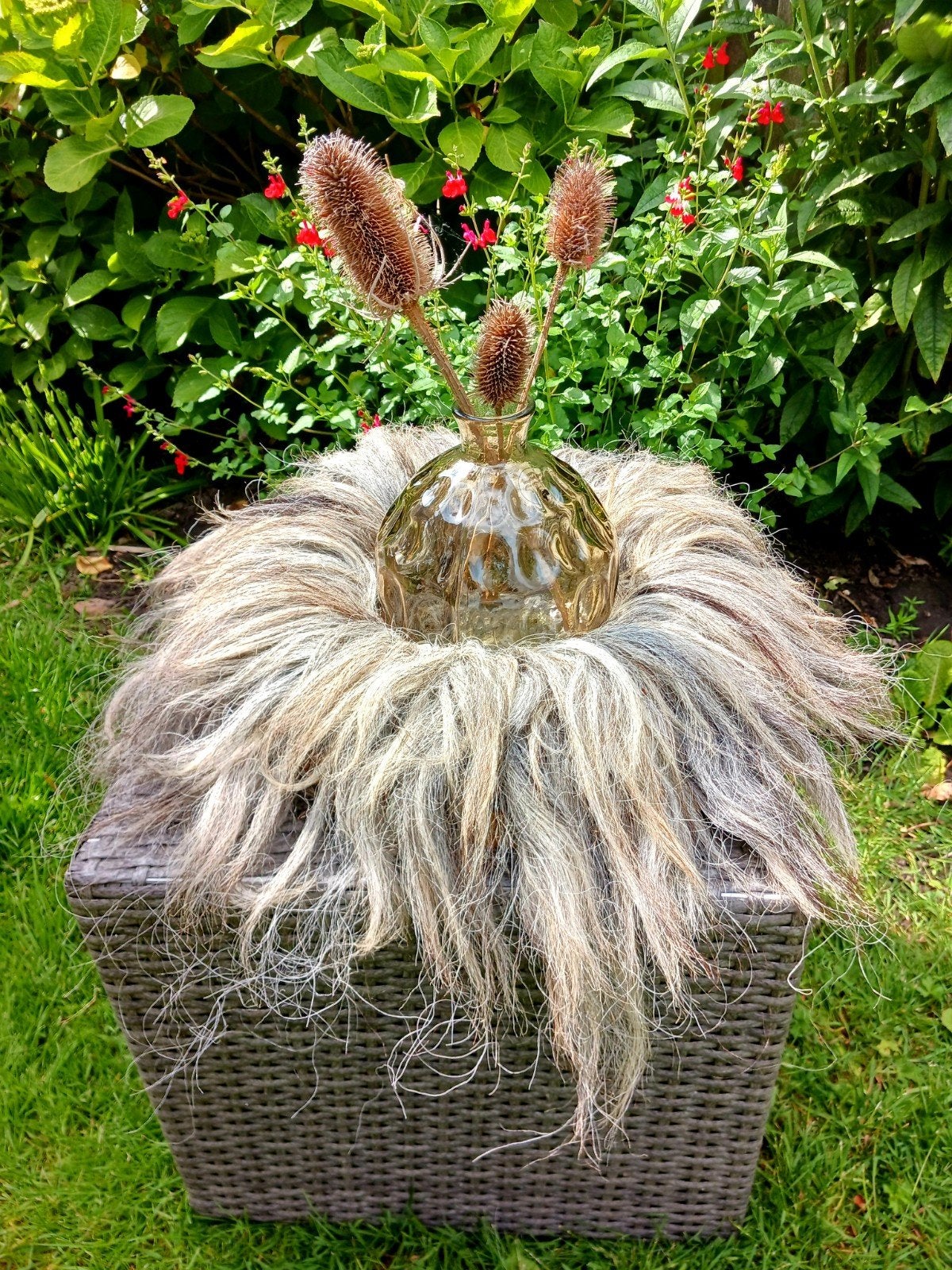 Decoratieve krans en hart van schapenwol., Meerkleurig, Nieuw, Ophalen of Verzenden, Landelijk