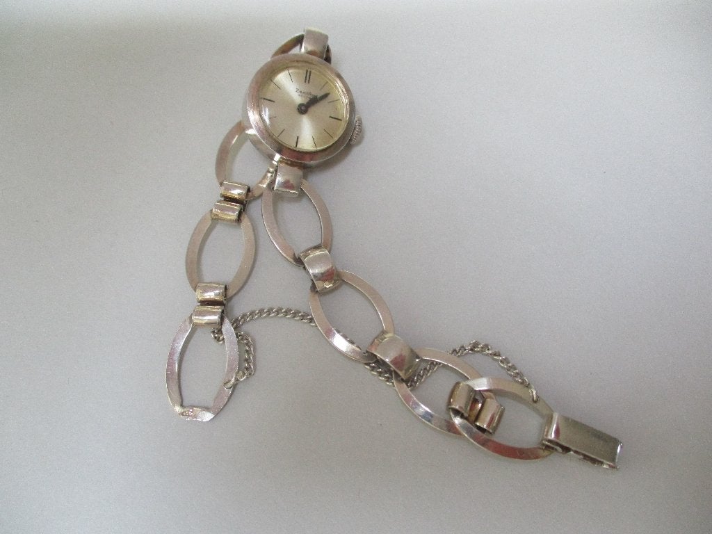 Oud zilveren jaren '60 -'70 horloge merk ZentRa 835 zilver, Sieraden, Tassen en Uiterlijk, Overige merken, Met bandje, Verzenden