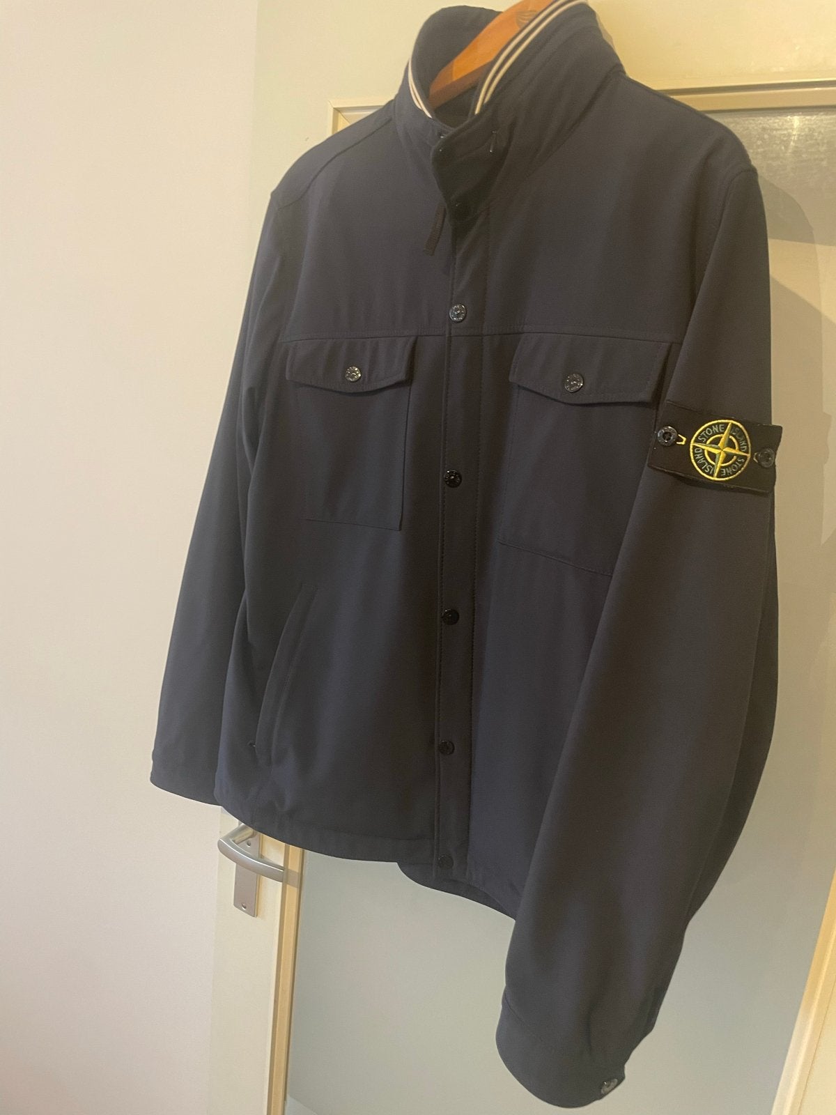 Stone Island Soft Shell jas XXL-XL-capuchon, Ophalen of Verzenden, Zo goed als nieuw, Maat 56/58 (XL), Blauw