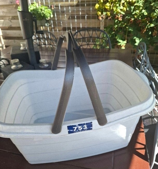 plastic wasmand met handvatten - 58x28x35 cm, Ophalen, Gebruikt