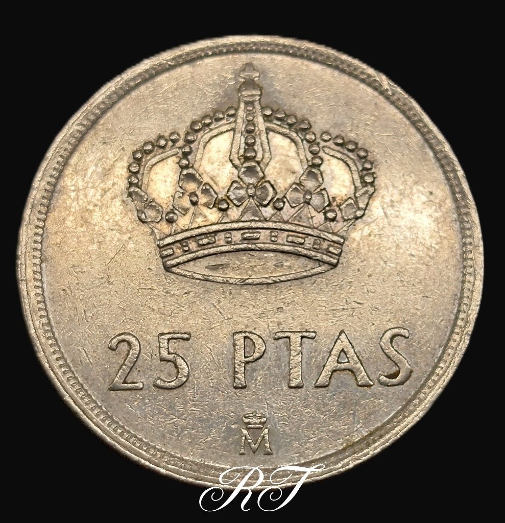 25 PTAS munt uit 1982 Koning Juan Carlos I van Spanje., Ophalen of Verzenden, Overige landen, Losse munt