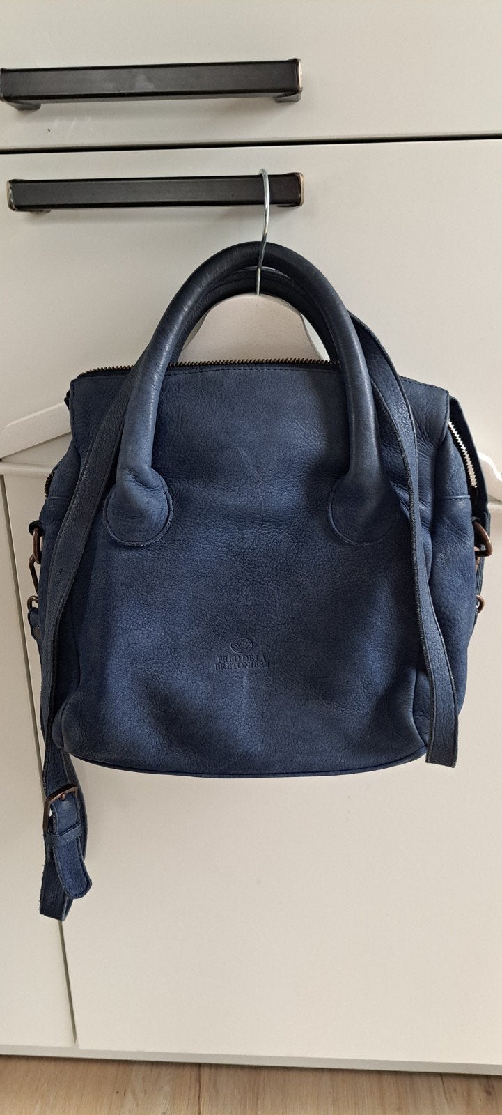 Fred de la Bretoniere Leren Handtas - Blauw, Ophalen of Verzenden, Gebruikt, Blauw, Handtas