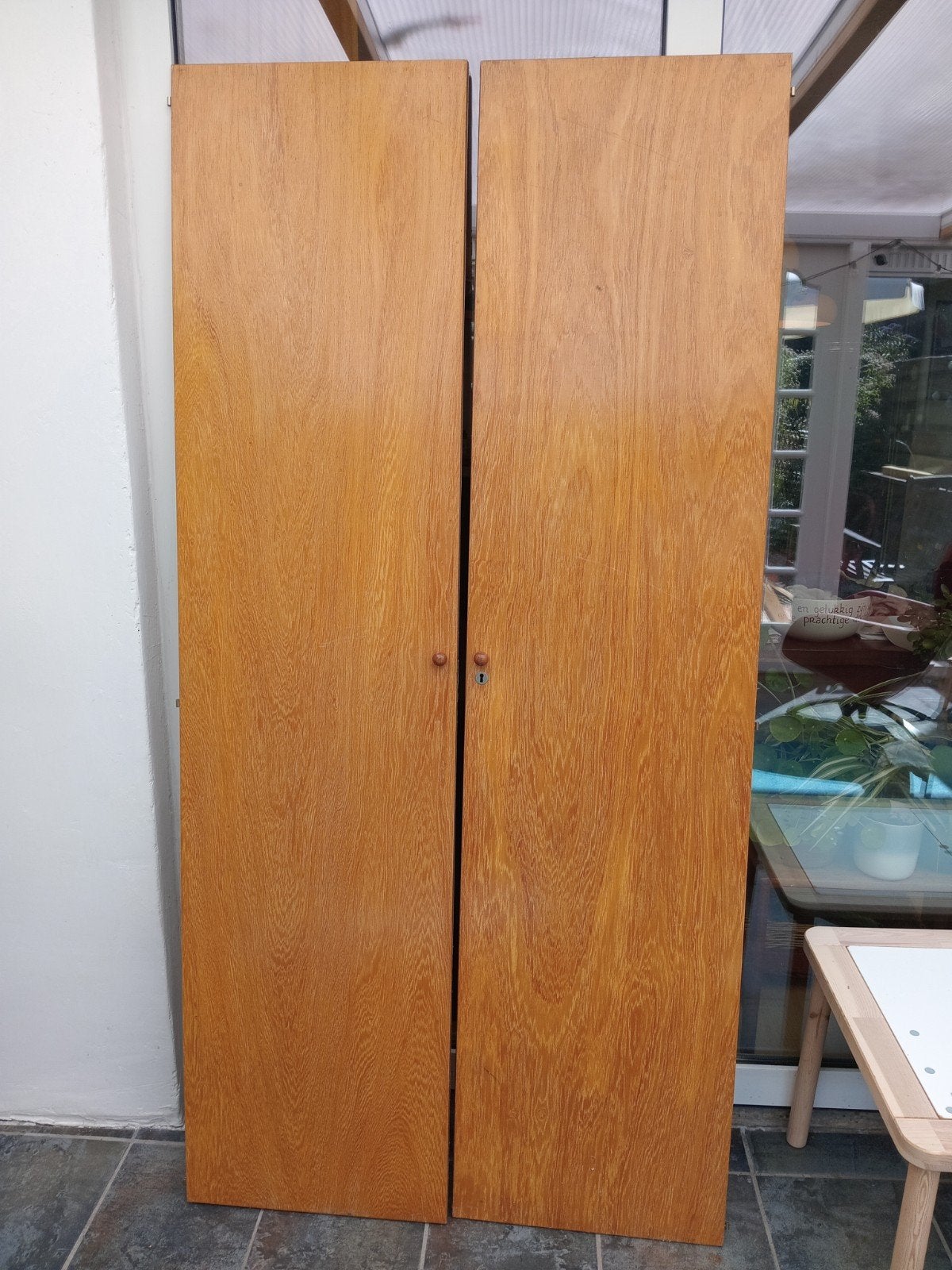 Lundia kastdeuren, gelakt, 199x48,5 cm, Ophalen, Minder dan 50 cm, Gebruikt, 150 tot 200 cm