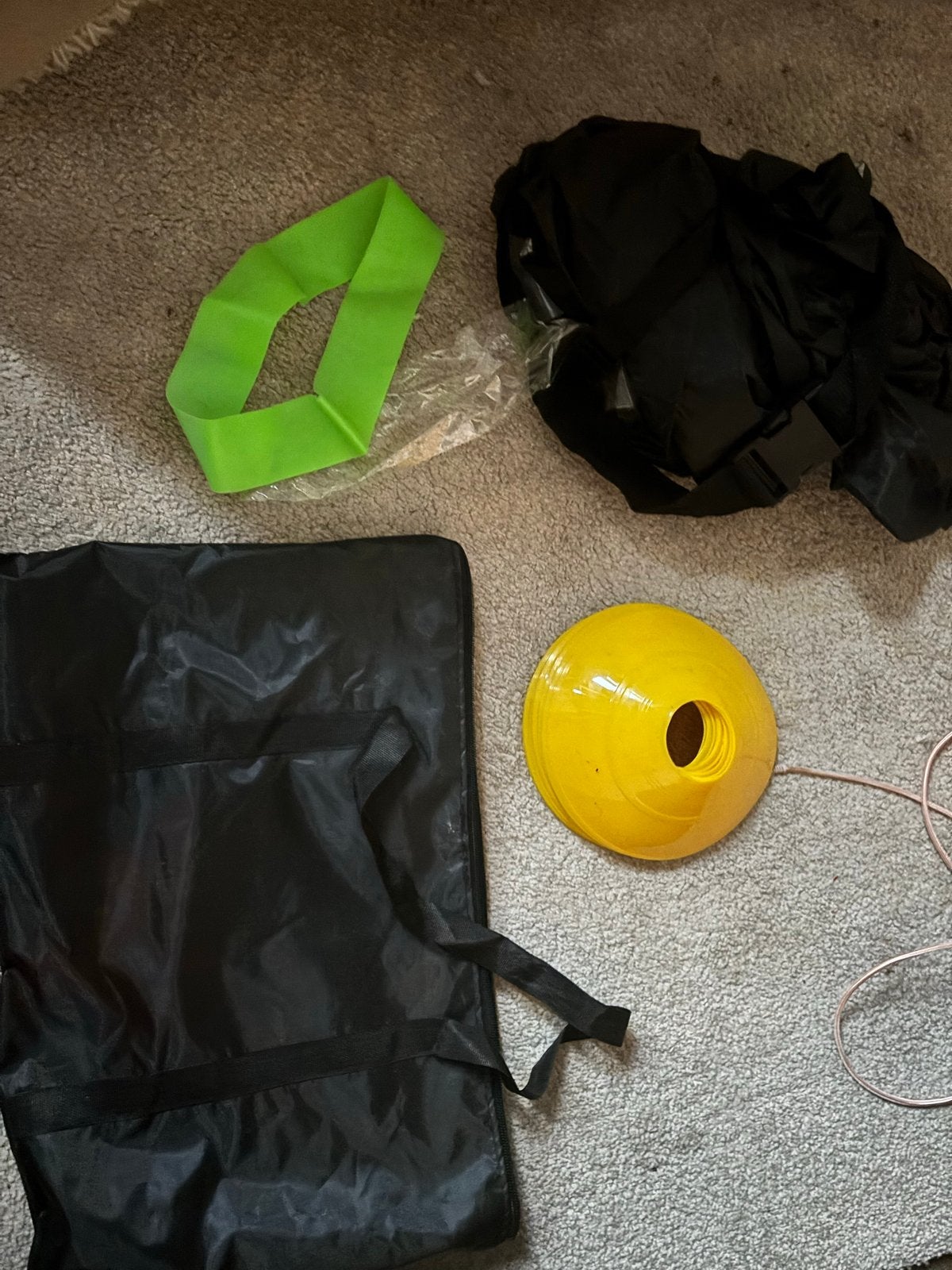 Fitness set: weerstandsband, pionnen, tas,weerstandparachute, Ophalen, Zo goed als nieuw, Armen, Overige typen