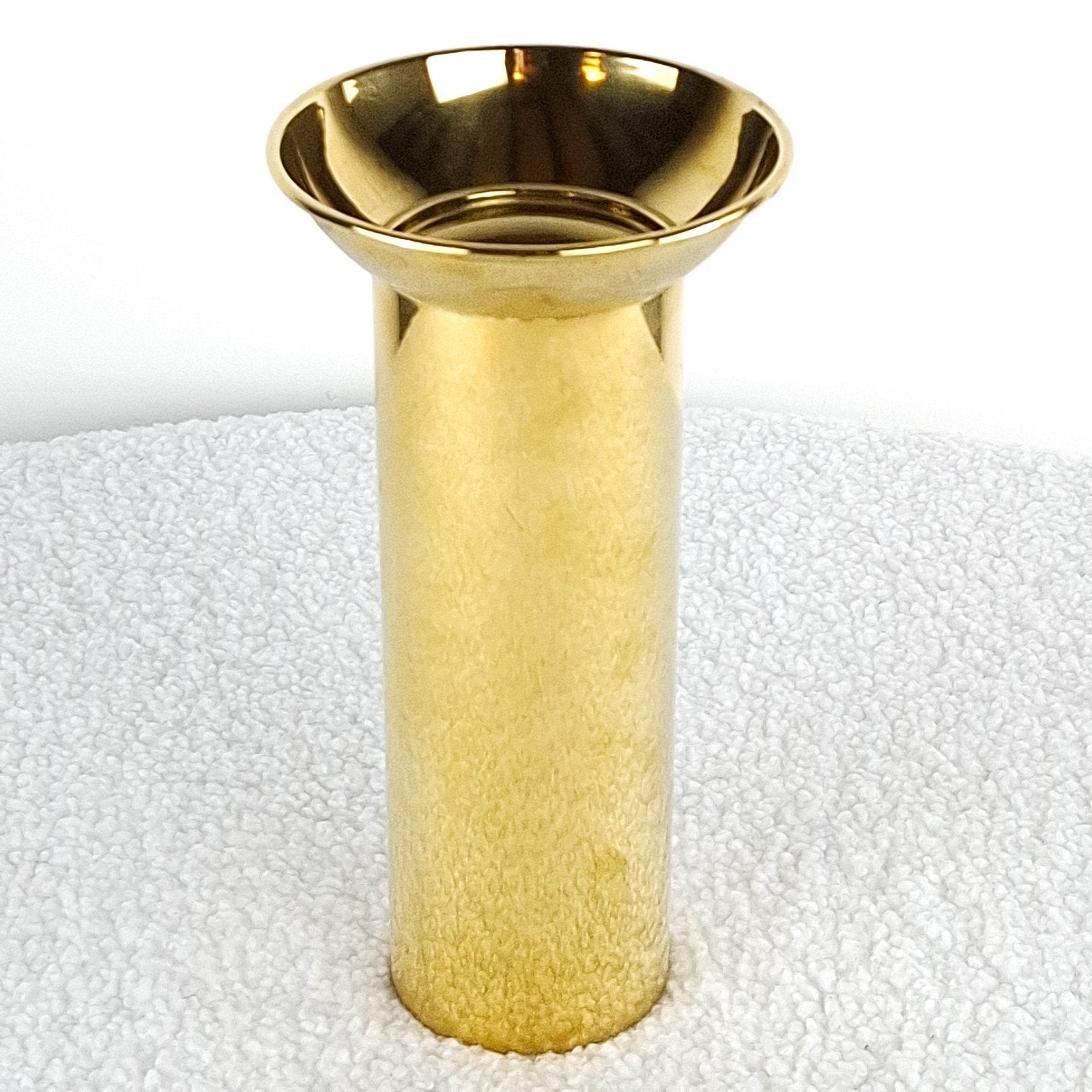 Vintage messing pilaar kandelaar jaren 70 Deens design, Ophalen of Verzenden, X, Goud, X