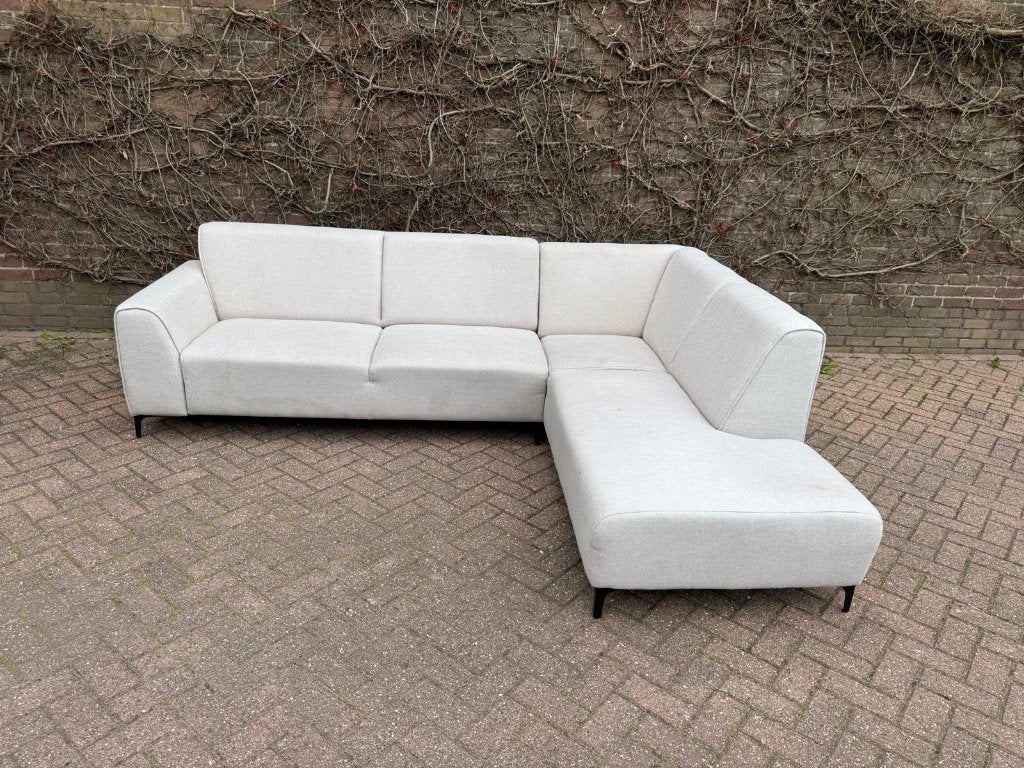 Hoekbank beige, Ophalen, 250 tot 300 cm, Gebruikt, Hoekbank