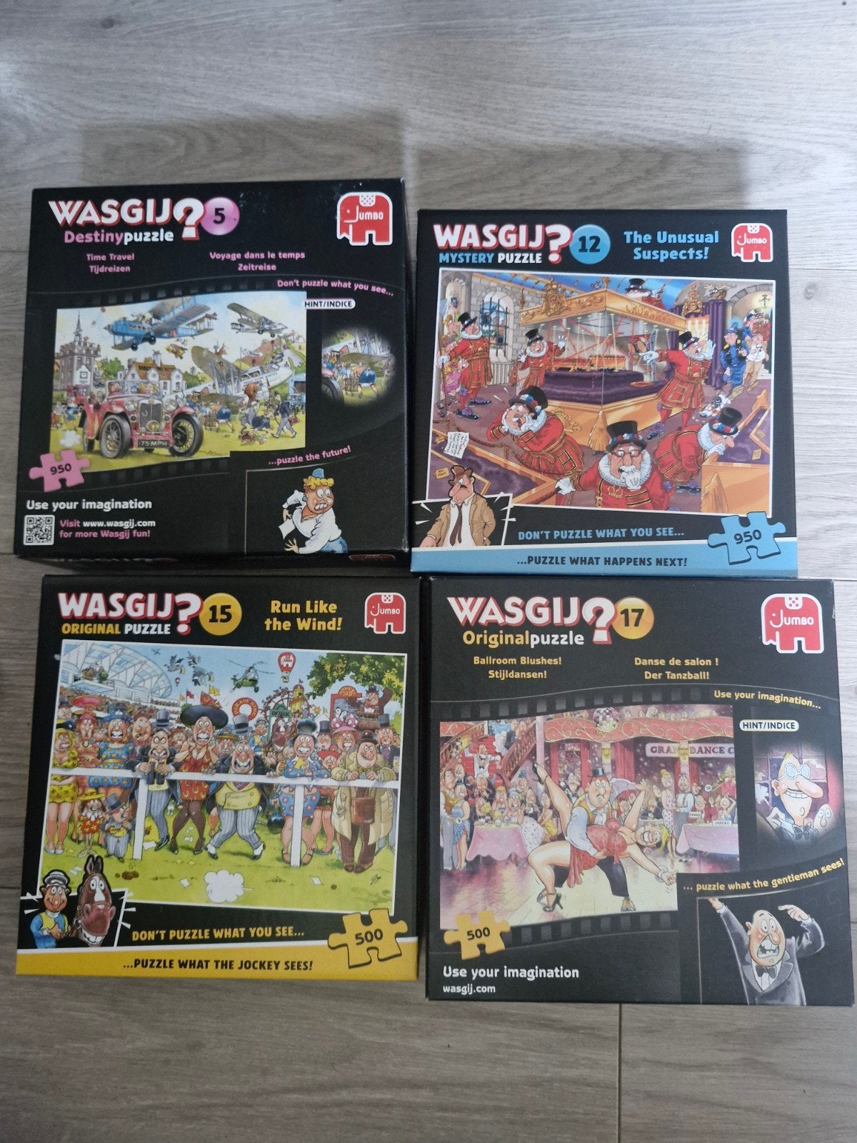 Wasgij Puzzels - 4 stuks (500 en 950 stukjes) setprijs, Ophalen of Verzenden, Gebruikt