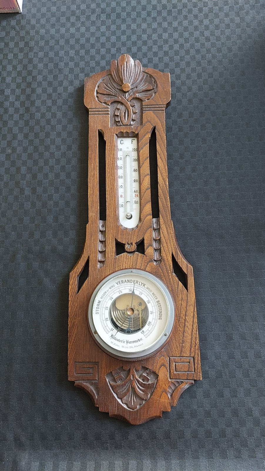 Oude barometer, Audio, Tv en Foto, Ophalen, Gebruikt