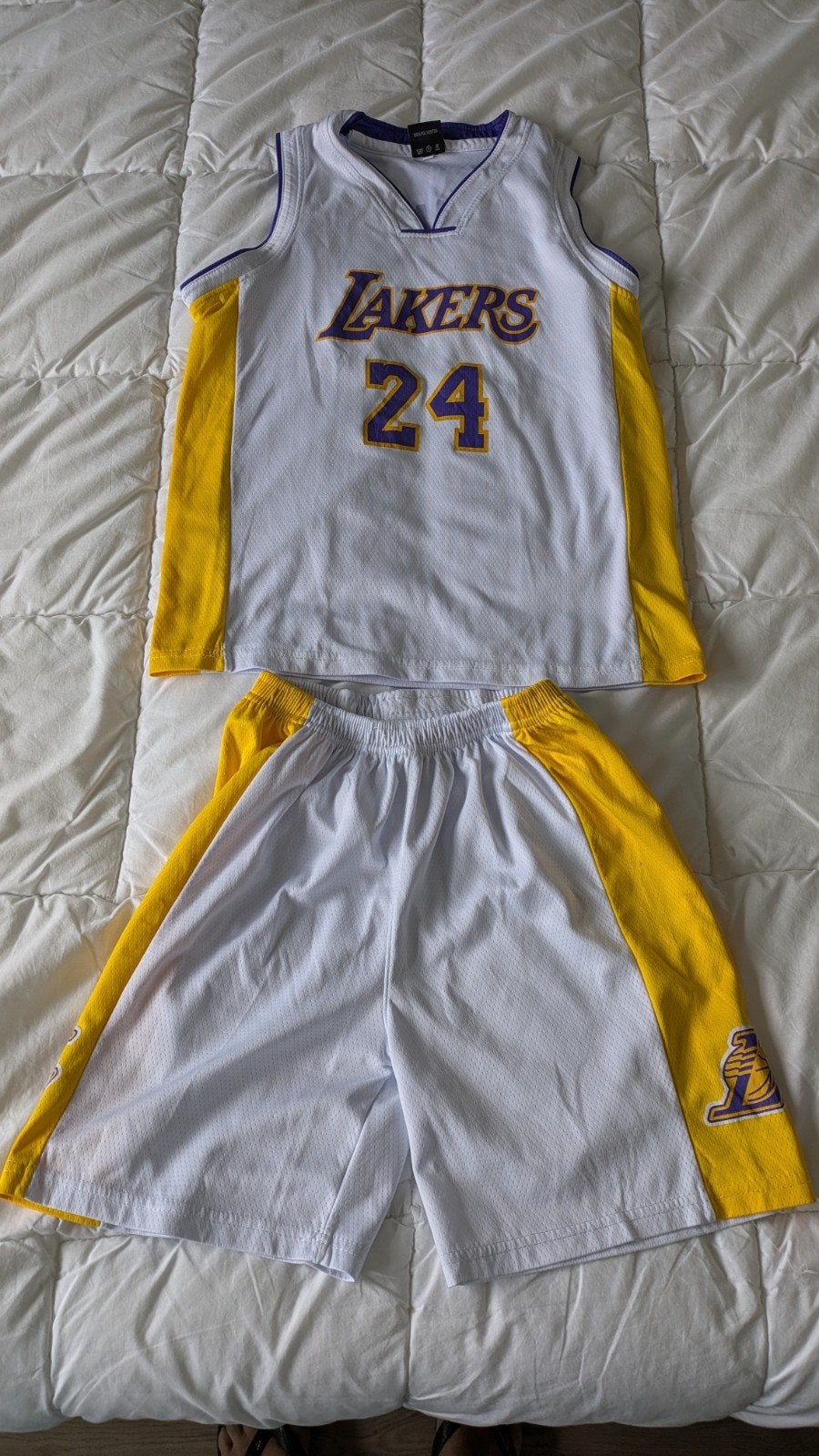 Kobe Bryant Lakers Basketbal Tenue - kindermaat  XL, Ophalen of Verzenden, Gedragen, Wit, Overige typen
