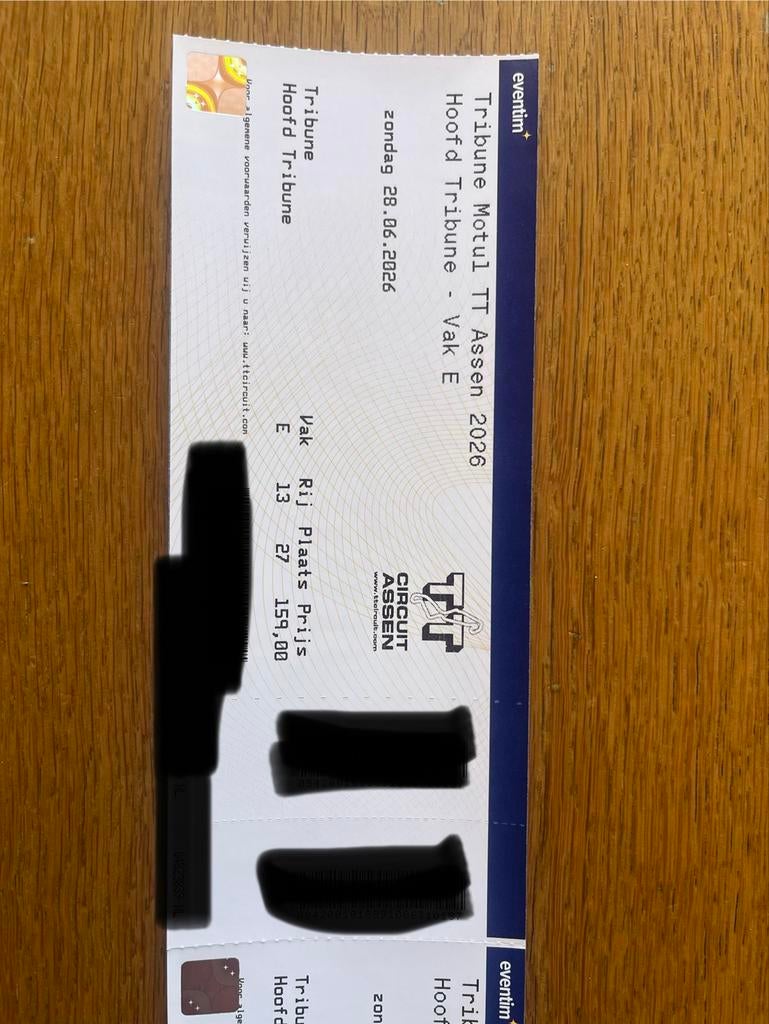 4 Kaarten Hoofdtribune Motul TT Assen 2026, Tickets en Kaartjes, Twee personen, Juni