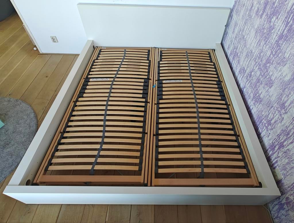 Ikea 2 persoonsbed, Ophalen, Gebruikt, Wit, Tweepersoons