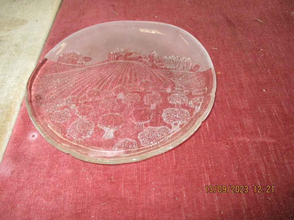 vintage glazen schaal, Antiek en Kunst, Antiek | Glas en Kristal, Ophalen of Verzenden