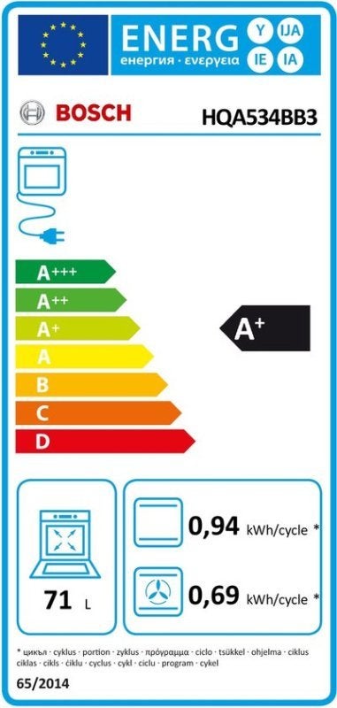 Bosch inbouwoven HQA534BB3 - Serie 4 - Zwart, BSH Huishoudapparaten, 60 cm of meer, Nieuw, Informatie@bshg.com