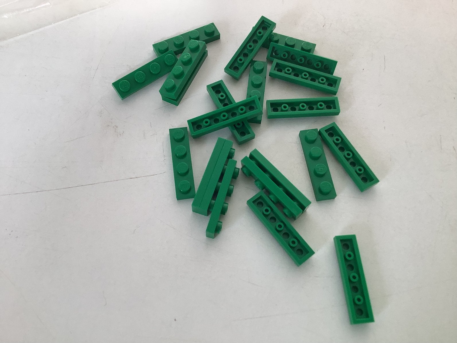 Lego plaat 1x4 groen, Ophalen of Verzenden, Gebruikt, Losse stenen, Lego