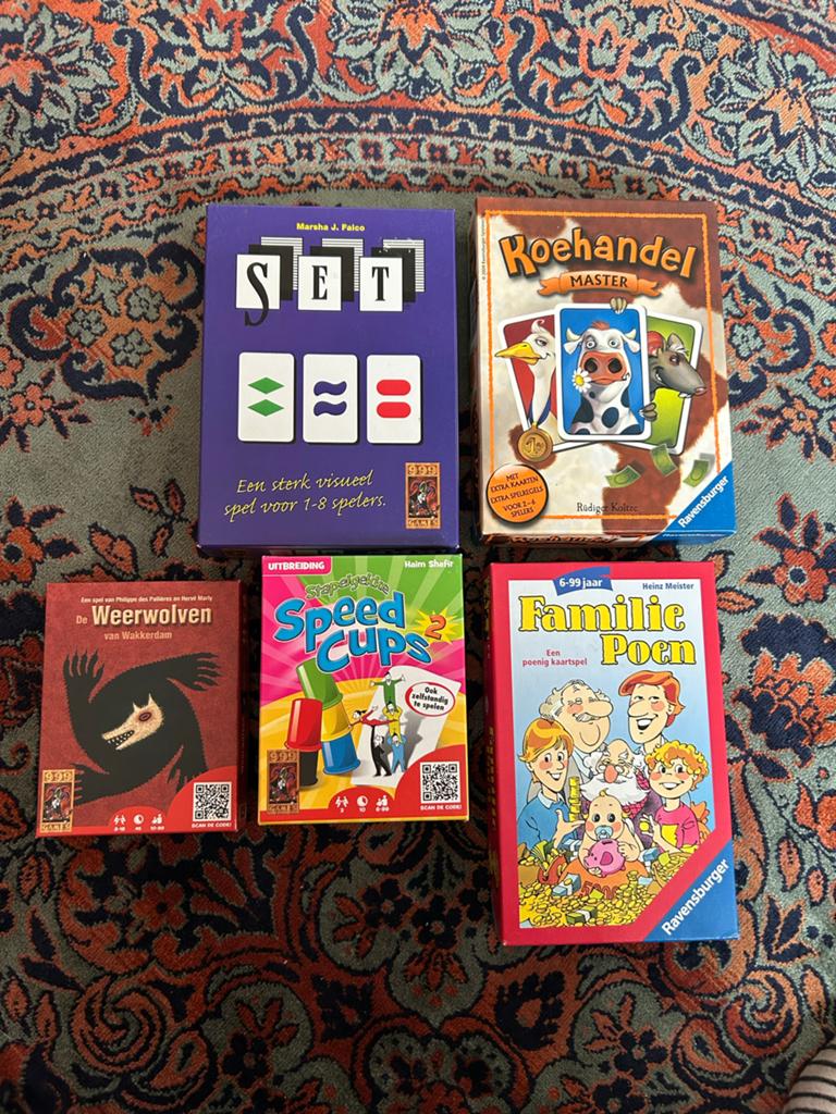 Spellenpakket: Set, Koehandel, Weerwolven, Speed Cups, Famil, Een of twee spelers, Ophalen of Verzenden, Gebruikt