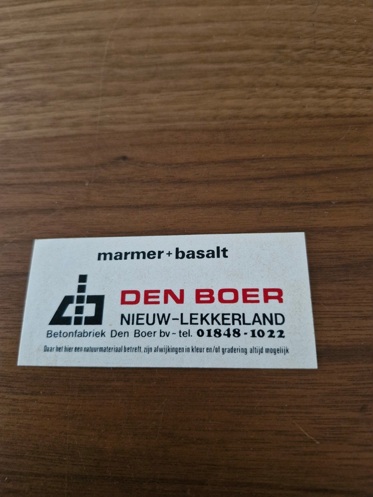 10968 Sticker Betonfabriek Den Boer bv - Nieuw-Lekkerland, Verzamelen, Ophalen of Verzenden, Nieuw, Bedrijf of Vereniging