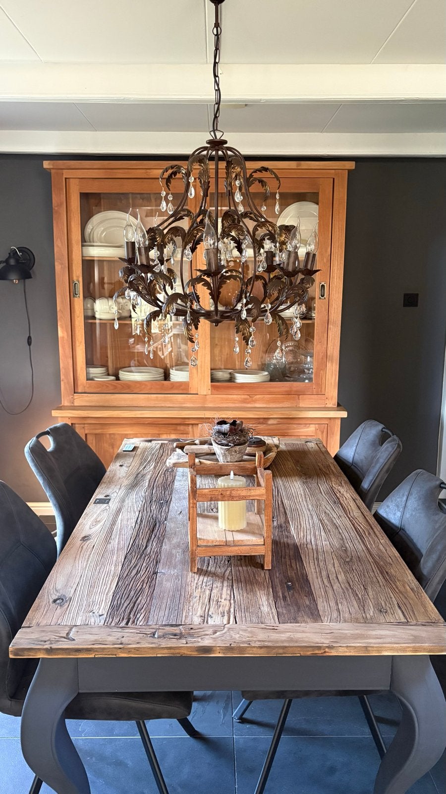 Massief Teakhouten buffetkast 160x210 cm, Huis en Inrichting, Kasten | Buffetkasten, Ophalen, Gebruikt, 200 cm of meer, 150 tot 200 cm