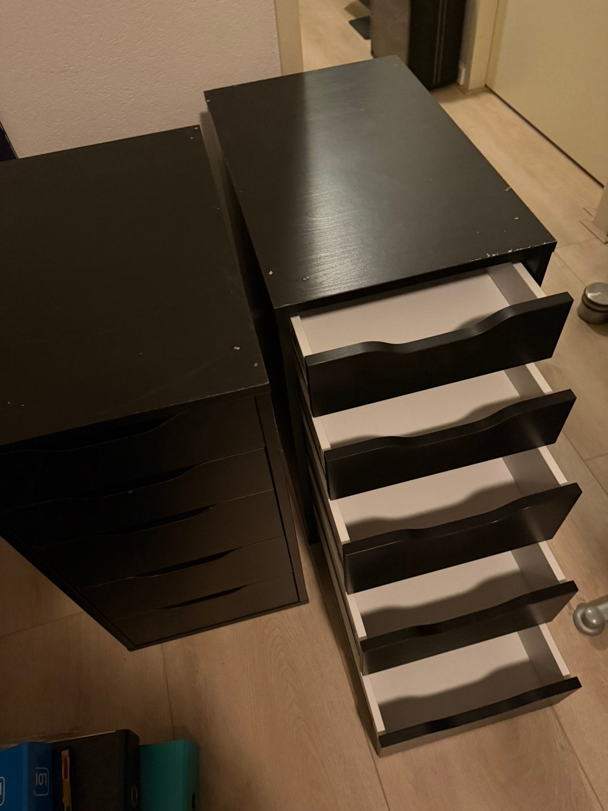 2x IKEA ALEX ladeblok – zwart, Huis en Inrichting, Ophalen, Zo goed als nieuw, 25 tot 50 cm, Minder dan 100 cm