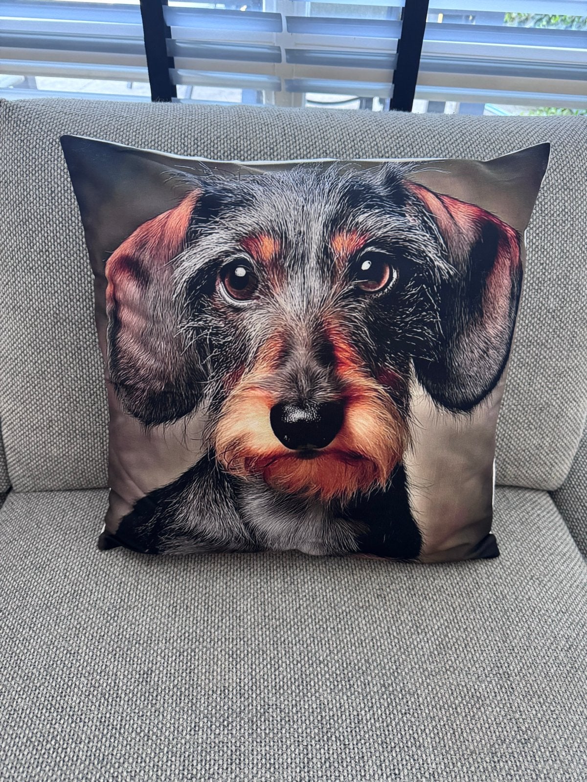 Kussenhoes met ruwharige teckel print, Meerkleurig, Met print, Nieuw, Ophalen of Verzenden