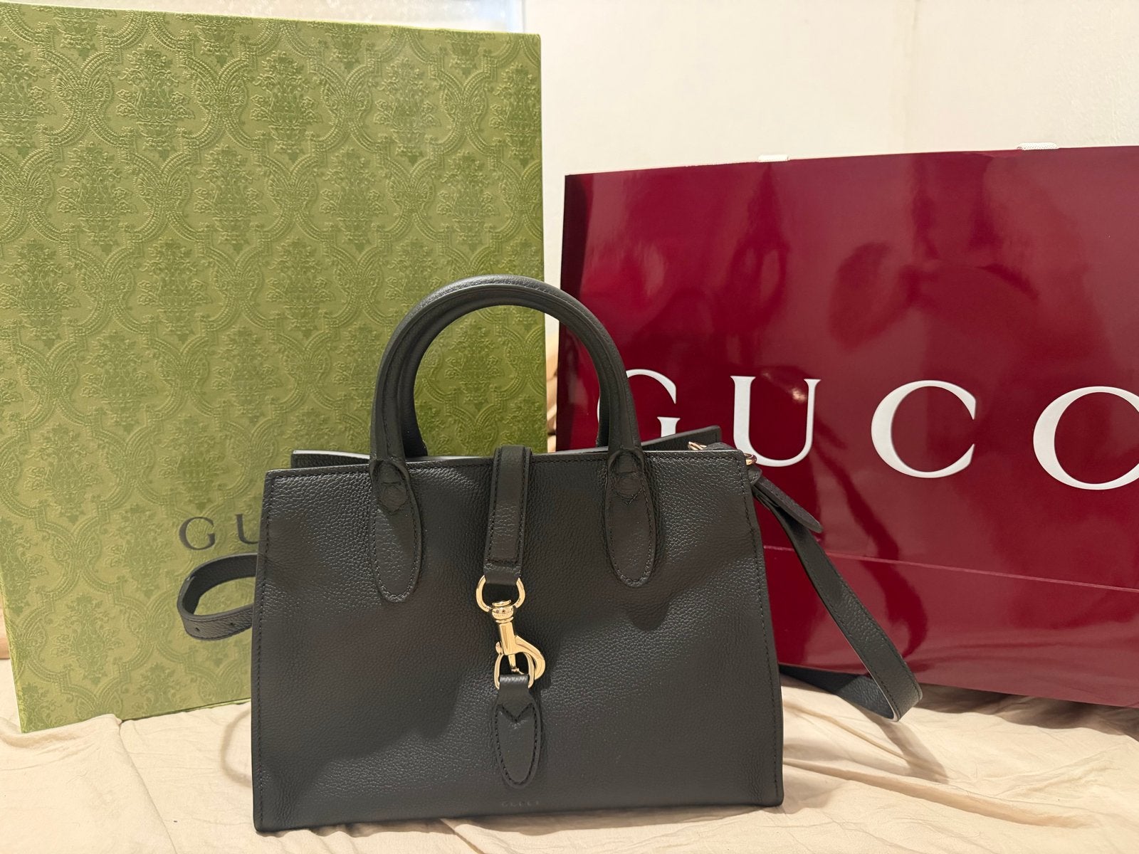 Gucci Jackie Medium Tote Bag Tas, Ophalen of Verzenden, Nieuw, Zwart, Handtas
