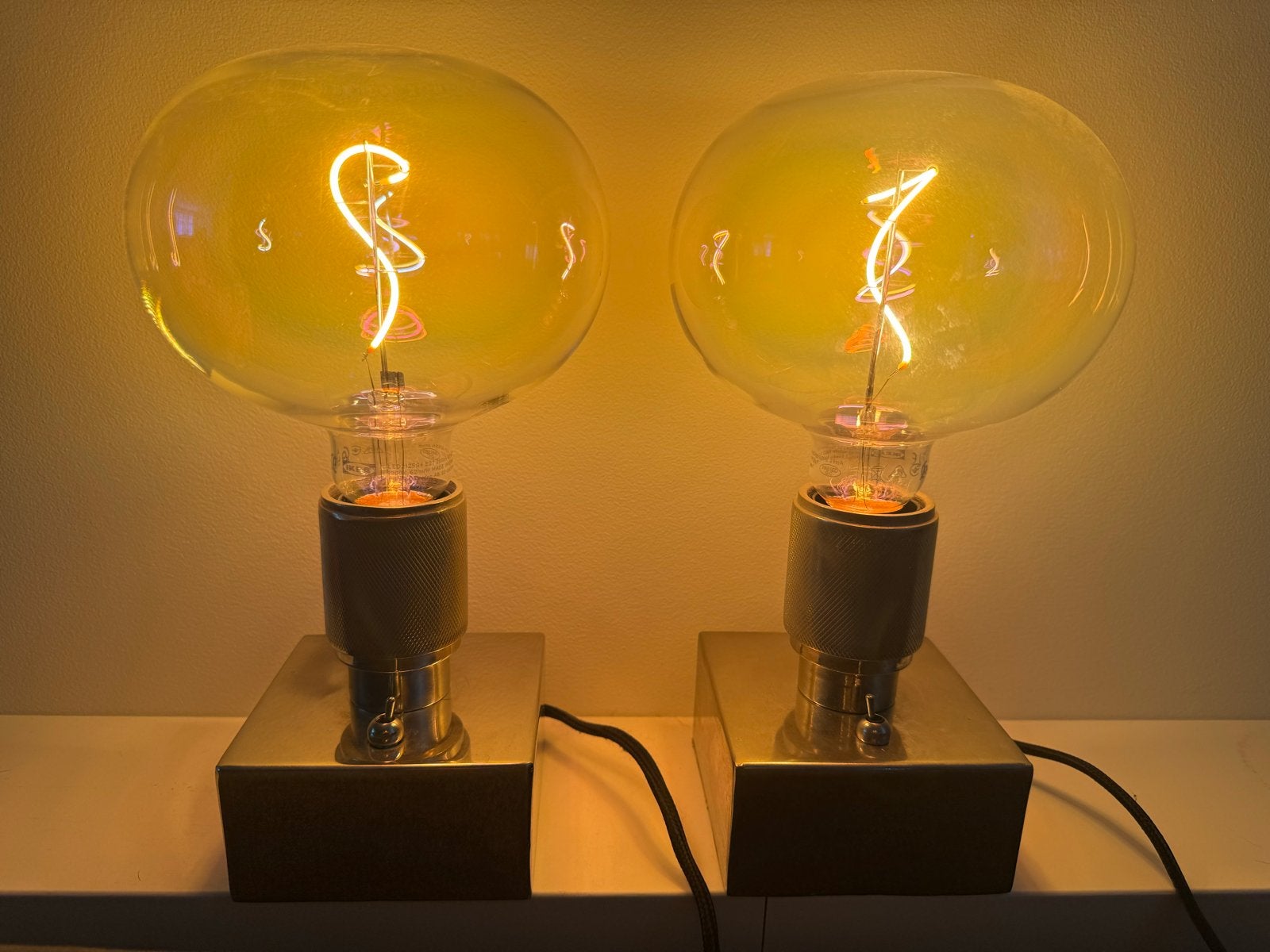 Set van 2 Riviera Maison tafellampen met Edison lampen, Huis en Inrichting, Lampen | Tafellampen, Met schakelaar, Riviera Maison
