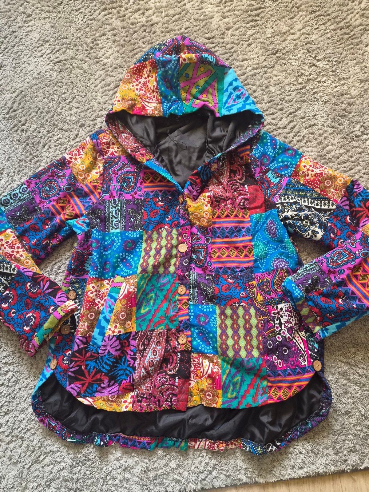 super gaaf patchwork jasje zgan katoen m, Ophalen of Verzenden, Zo goed als nieuw, Maat 38/40 (M)