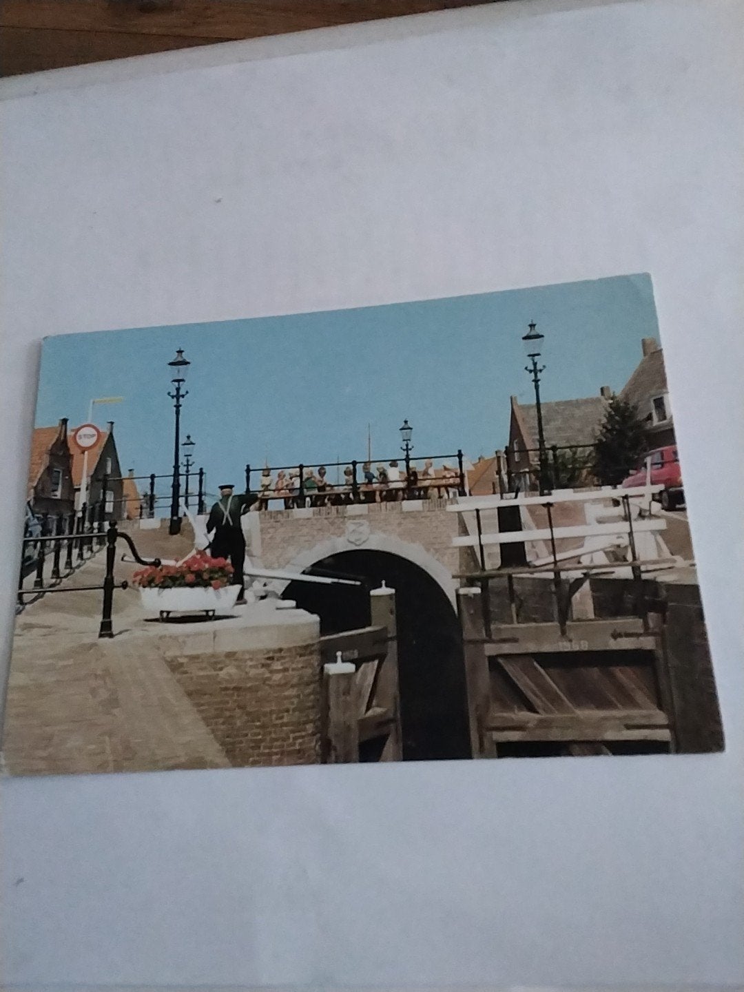 Oude ansichtkaart Monnickendam Dam Sluis, Ophalen of Verzenden, 1960 tot 1980, Gelopen, Noord-Holland