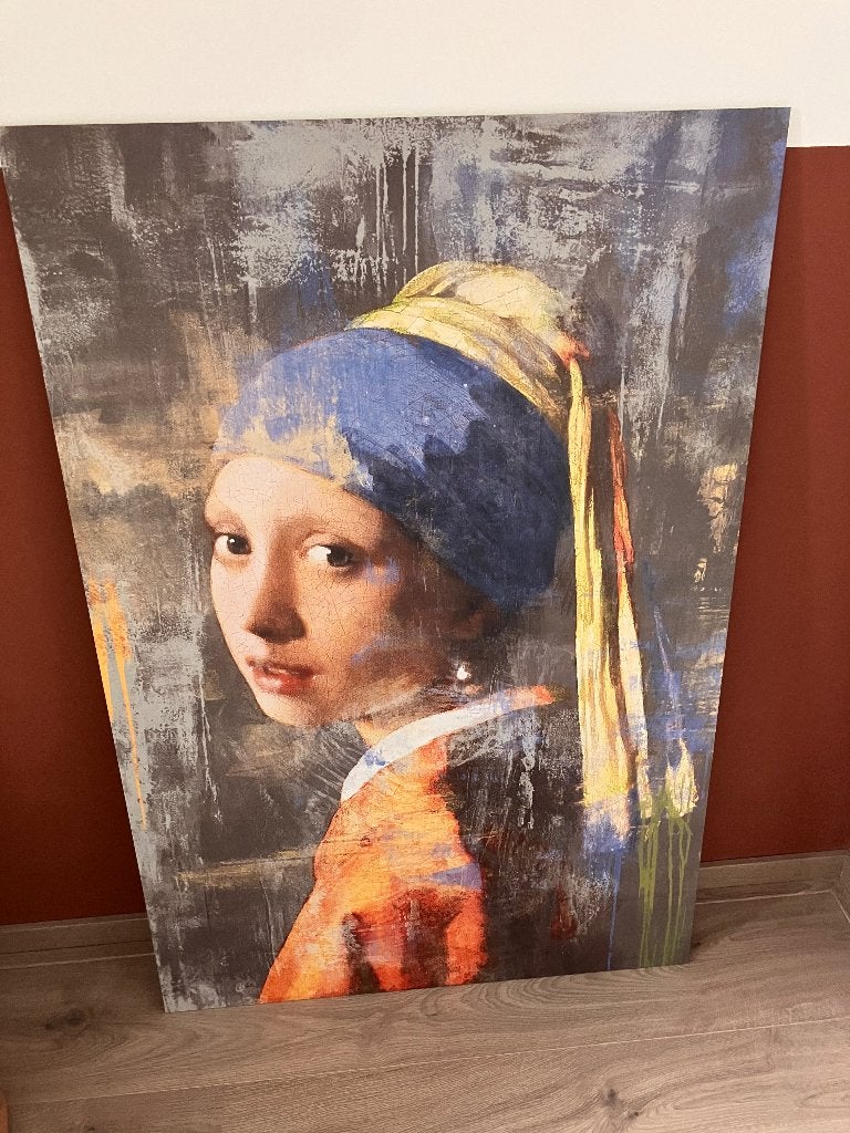 Schilderij meisje met de parel, Antiek en Kunst, Ophalen, Portret of Personen