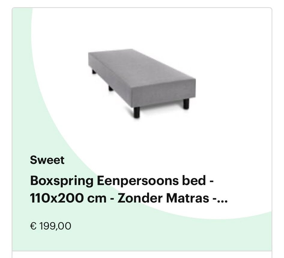Eenpersoons Boxspring Bed - 110x200 cm - Zonder Matras, Huis en Inrichting, Ophalen, Eenpersoons, Zo goed als nieuw, Overige maten