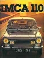 Simca 1000, 1100 of Talbot 1100 brochure/auto folder '70 -80, Ophalen of Verzenden, Zo goed als nieuw, Renault