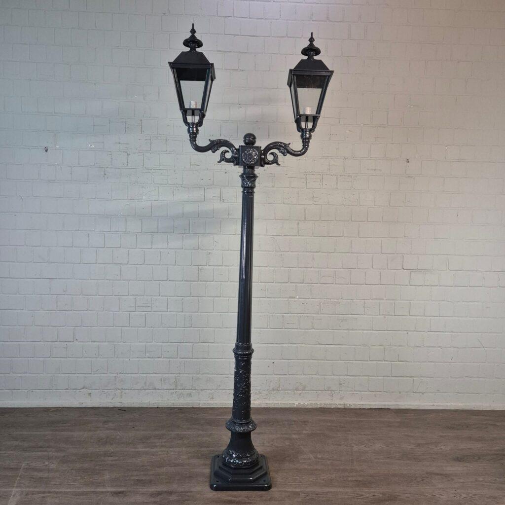 26902 Lantaarn Tuinlamp Aluminium Grijs 2,70 m, Minder dan 50 watt, Staande lamp, Ophalen of Verzenden, Netvoeding