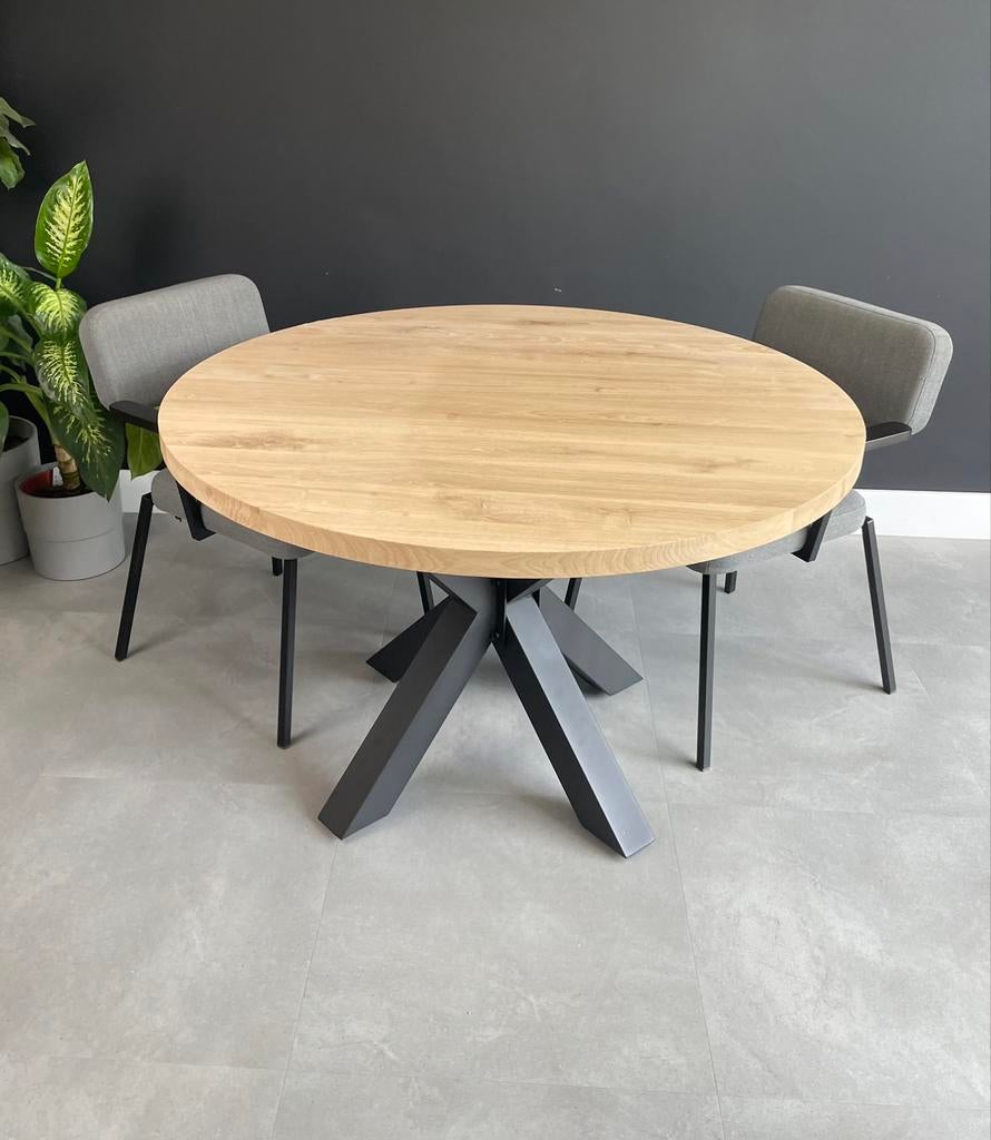 Eiken Tafels ROND - Recht of Verjongd - Alle Maten - NIEUW