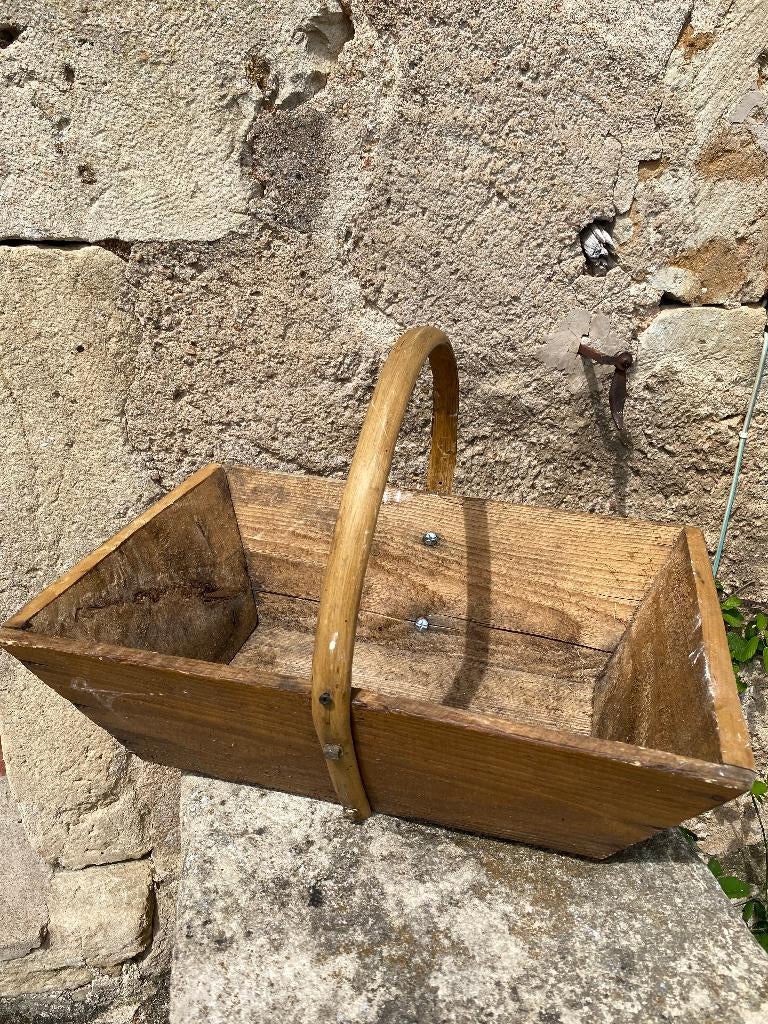 Brocante houten Franse druivenplukmand/oogstbak, Ophalen of Verzenden