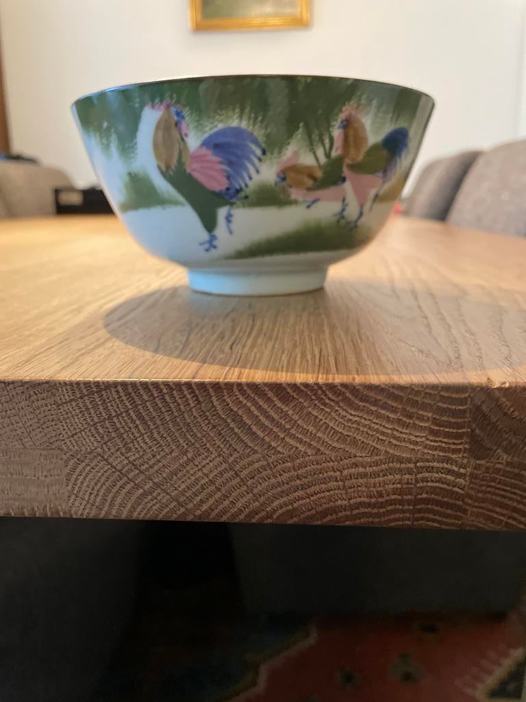 Antiek Schaaltje met Hanen Motief, Ophalen