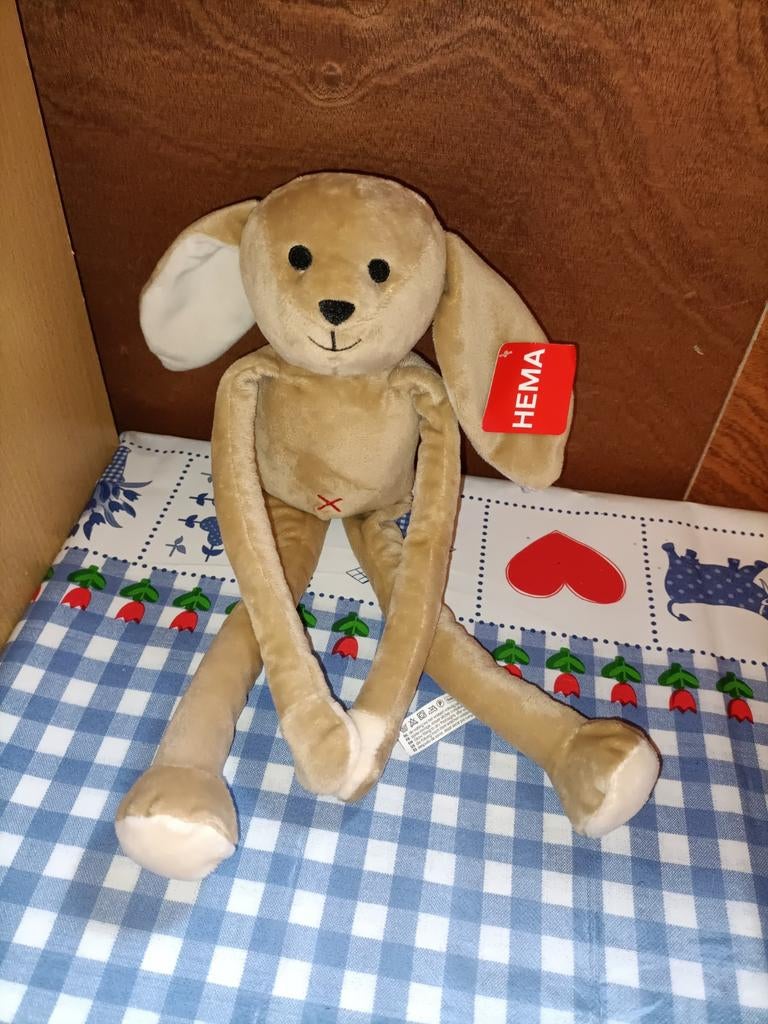 Hema konijn knuffel met magneten in handen met kaartje, Kinderen en Baby's, Speelgoed | Knuffels en Pluche, Ophalen of Verzenden
