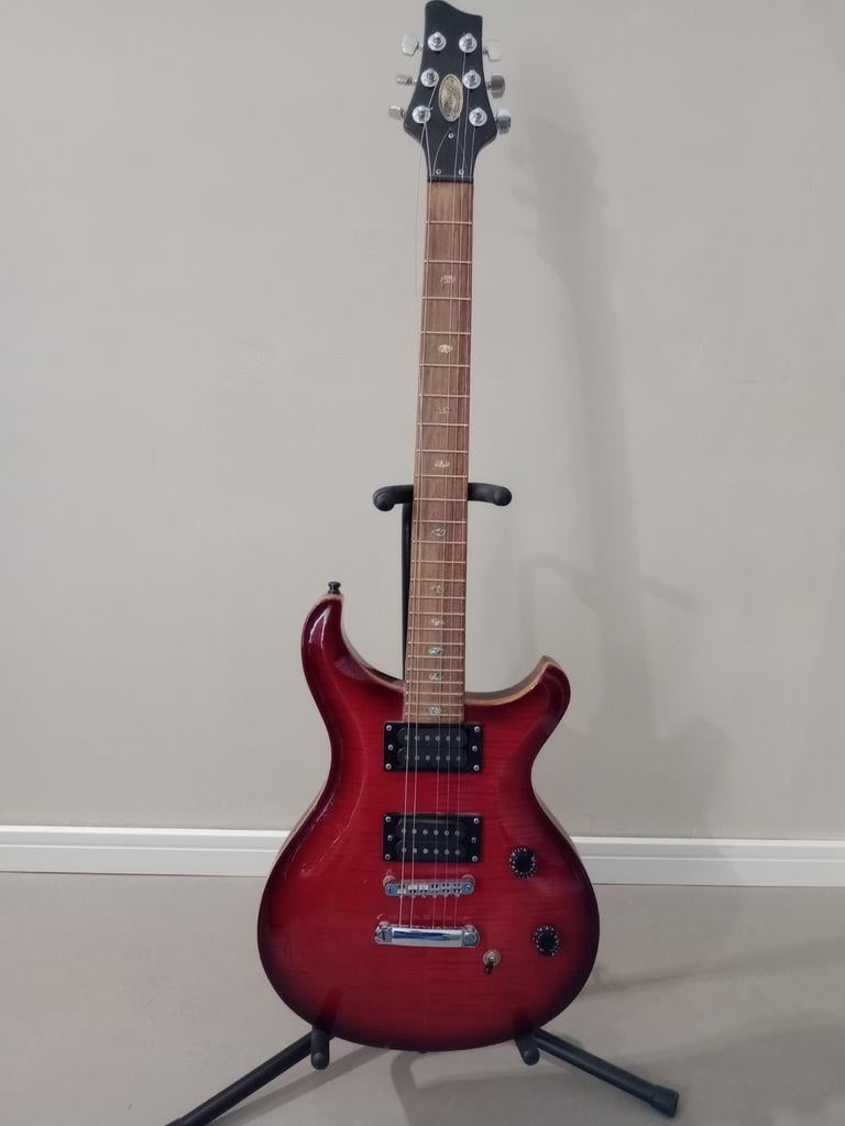 Stagg Elektrische Gitaar PRS-stijl + Hardcase, Muziek en Instrumenten, Ophalen, Gebruikt, Solid body, Overige merken