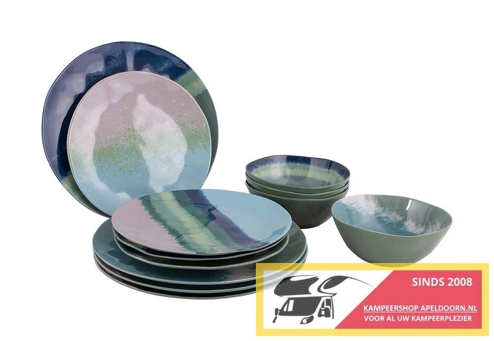 Bo-Camp Servies Halo Blauw/groen, -, -, Nieuw, Ophalen of Verzenden