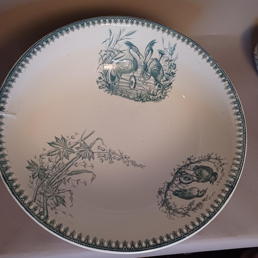 OISEAUX Societe Ceramique waskom van lampetstel, Ophalen of Verzenden