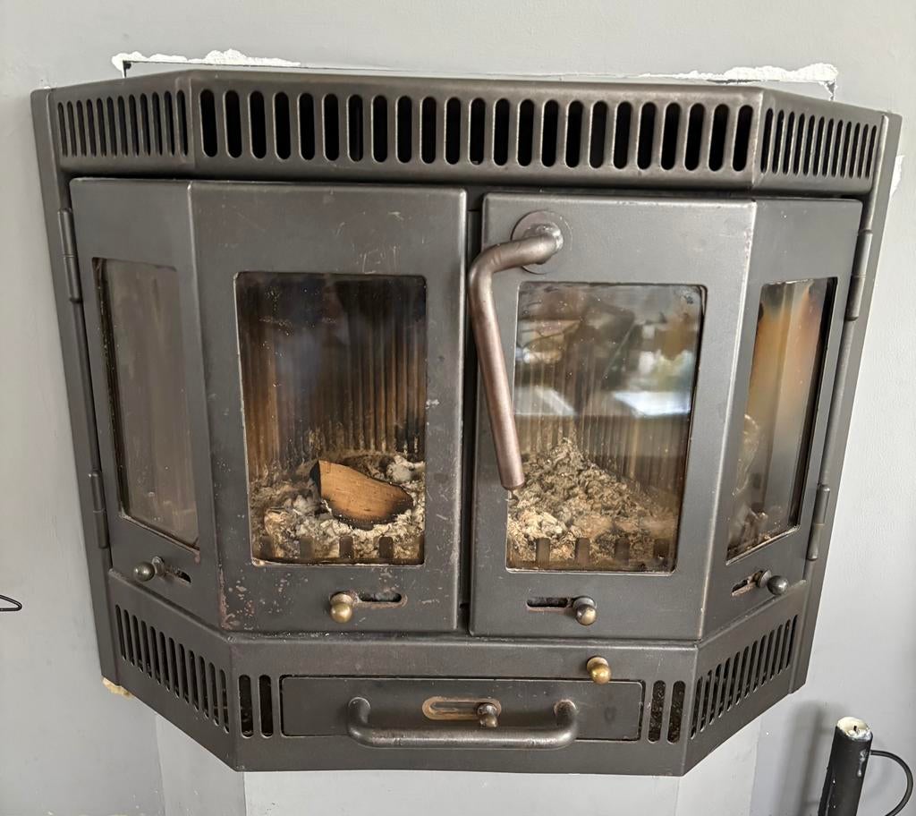 Inzethaard hout (met ventilator), compleet en goed werkend, Ophalen, Gebruikt, Inzethaard, Houthaard