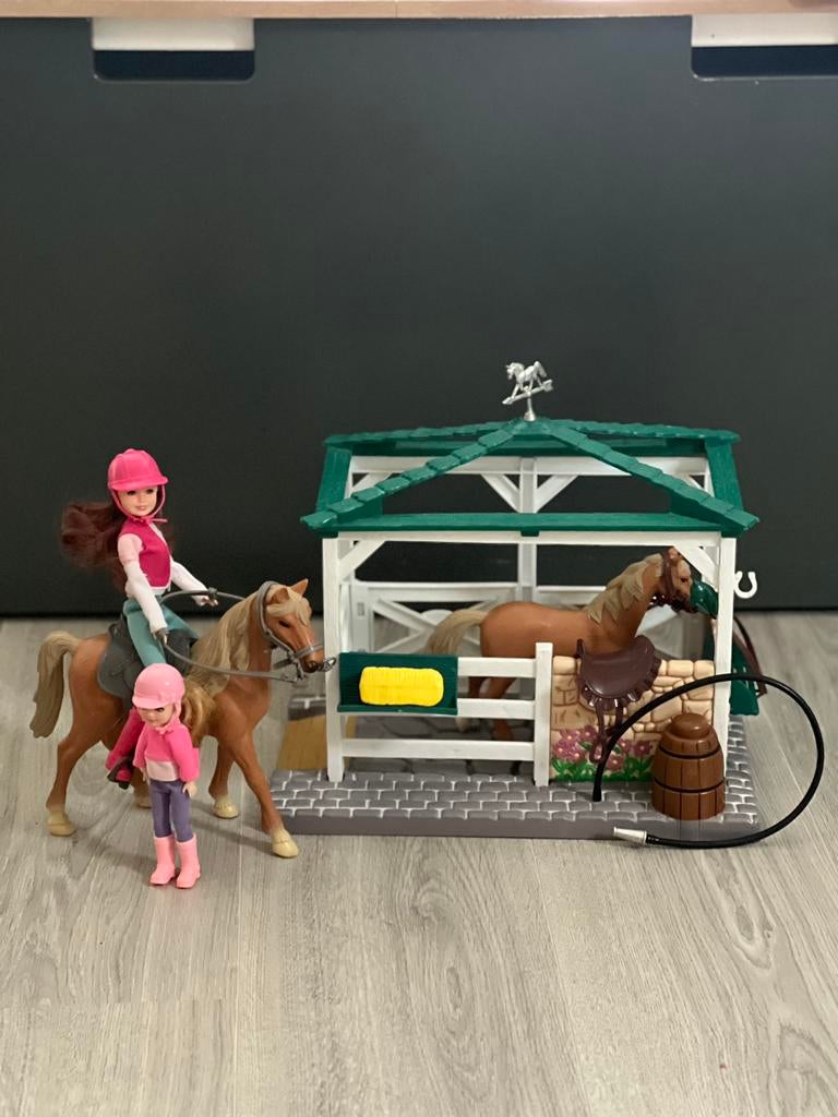 Ruiters op paard met paarden wasstraat, Ophalen of Verzenden, Gebruikt