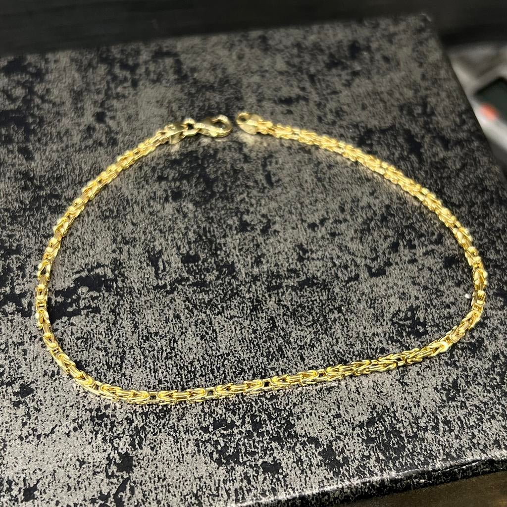 14k gouden armband koningsschakel massief, Ophalen of Verzenden, Nieuw, Goud