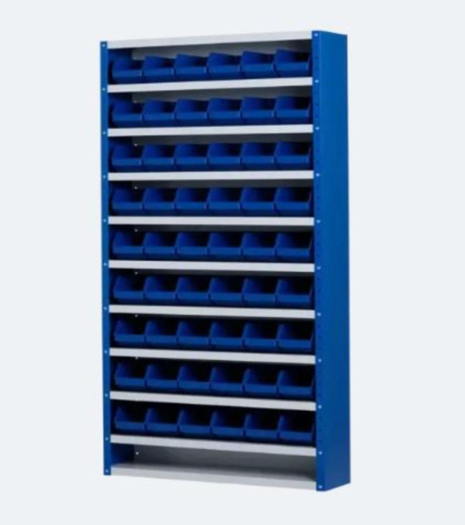 Bakkenkast, magazijnkast 200 x 100 x 25 incl. GELE bakken, Nieuw, Metaal, 150 tot 200 cm, 25 tot 50 cm
