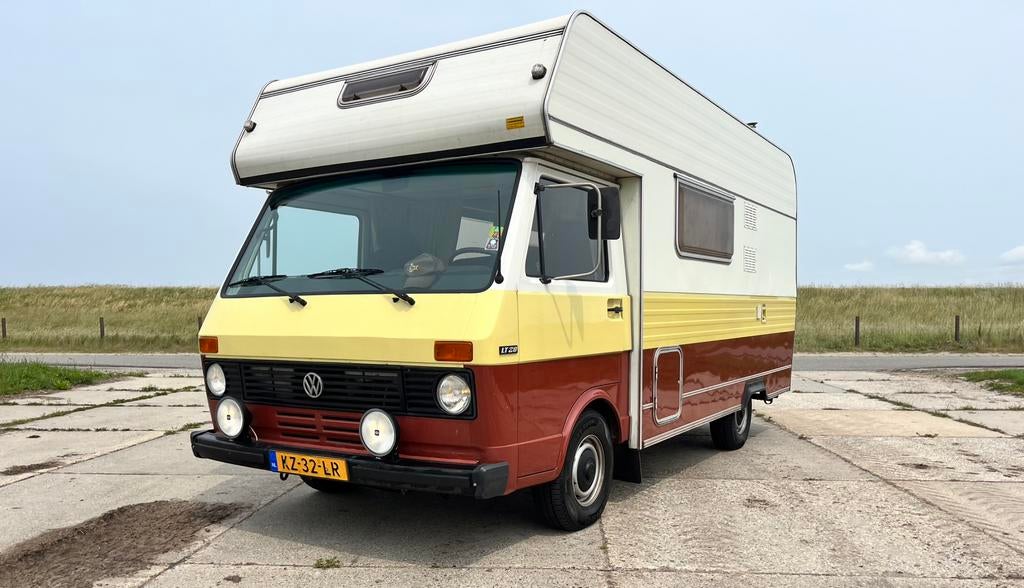 Klassieke Karmann Mobiel VW LT28D Camper belastingvrij, Ringverwarming, Particulier, 5 tot 6 meter, Reservewiel