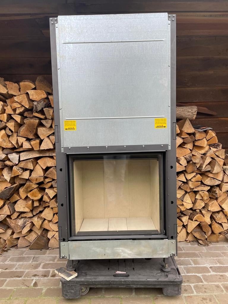 Kalfire Heat Pure 60 Liftdeurhaard, Huis en Inrichting, Kachels, Gebruikt, Houtkachel, Ophalen of Verzenden, Inbouw