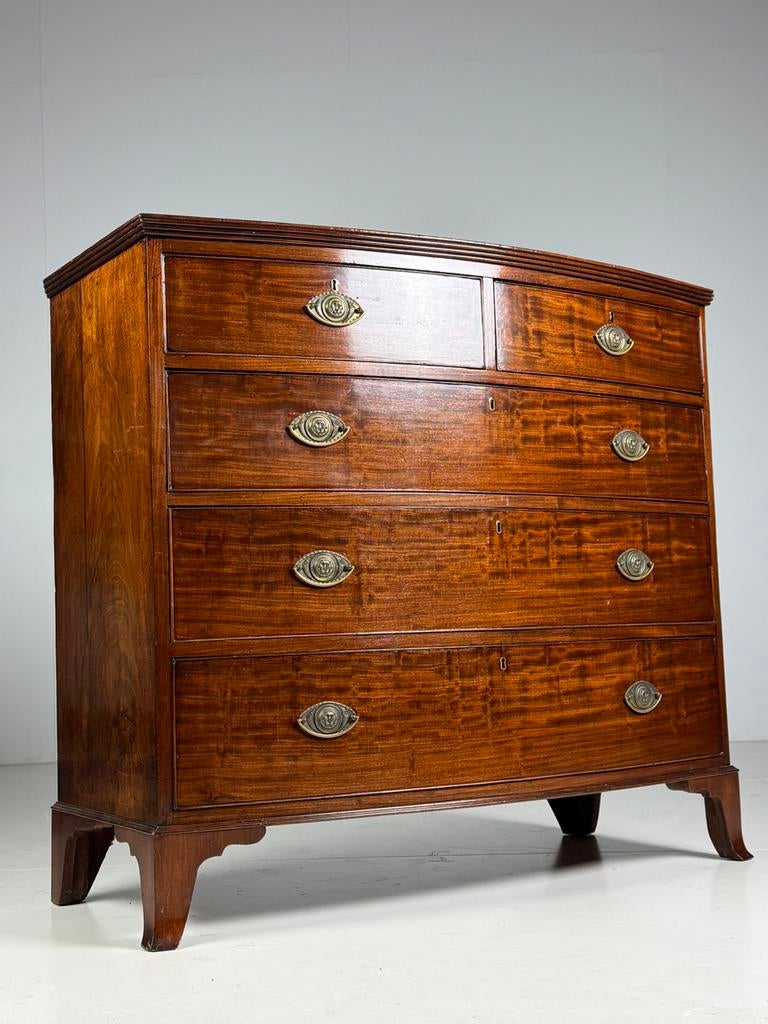 Mahonie Bowfront commode 19e eeuw, Ophalen, Zo goed als nieuw, 25 tot 50 cm, Minder dan 100 cm